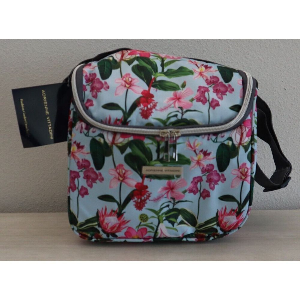Adrienne Vittadini AVTB7747 Mint Floral 9" Fashion Crossbody Cooler Satchel